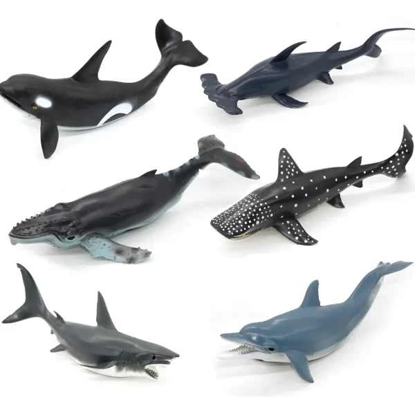 Animales Marinos X6 Macizos Grandes Maqueta Bolsa