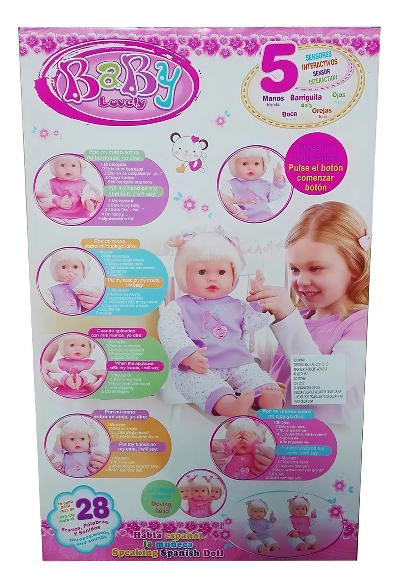 Muñeca bebé partes del cuerpo Inteligente 40cm Articulada - Imagen 3